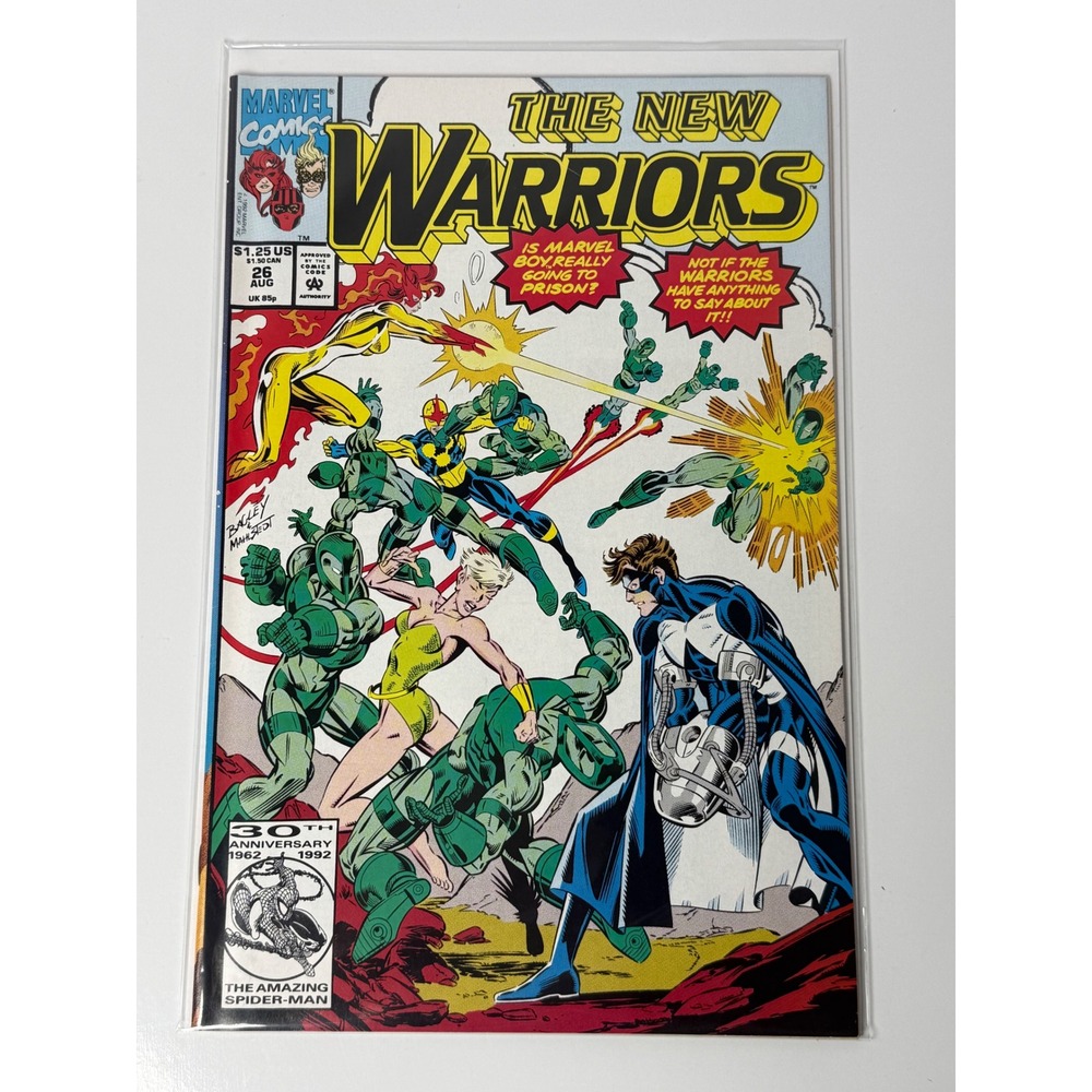 Marvel Comics The New Warriors #26 1992 Spider-Man Mark Bagley